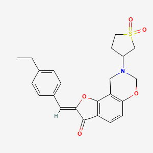 molecular formula C23H23NO5S B2414517 (Z)-8-(1,1-dioxidotetrahydrothiophen-3-yl)-2-(4-ethylbenzylidene)-8,9-dihydro-2H-benzofuro[7,6-e][1,3]oxazin-3(7H)-one CAS No. 946385-40-6