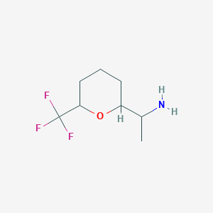 molecular formula C8H14F3NO B2414522 1-[6-(Trifluoromethyl)oxan-2-yl]ethanamine CAS No. 2248374-28-7