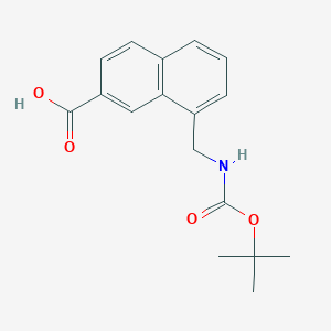 molecular formula C17H19NO4 B2414524 N-(BOC)-8-aminomethyl-2-naphthoic acid CAS No. 130532-81-9