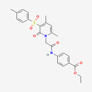 molecular formula C25H26N2O6S B2414525 ethyl 4-(2-(4,6-dimethyl-2-oxo-3-tosylpyridin-1(2H)-yl)acetamido)benzoate CAS No. 1189448-26-7