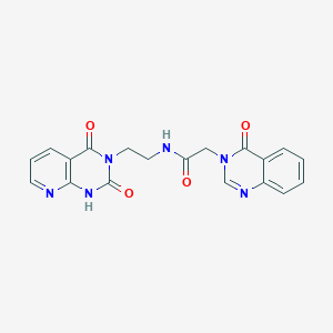 molecular formula C19H16N6O4 B2414529 N-(2-(2,4-dioxo-1,2-dihydropyrido[2,3-d]pyrimidin-3(4H)-yl)ethyl)-2-(4-oxoquinazolin-3(4H)-yl)acetamide CAS No. 2034504-04-4