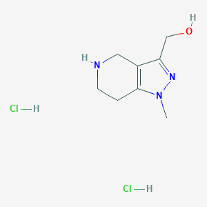 molecular formula C8H15Cl2N3O B2414532 (1-Methyl-4,5,6,7-tetrahydro-1H-pyrazolo[4,3-c]pyridin-3-yl)methanol dihydrochloride CAS No. 1269106-56-0
