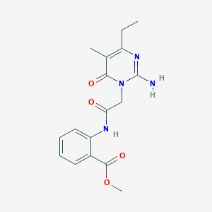 methyl 2-{[(2-amino-4-ethyl-5-methyl-6-oxopyrimidin-1(6H)-yl)acetyl]amino}benzoate