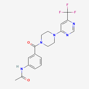 N-(3-(4-(6-(trifluoromethyl)pyrimidin-4-yl)piperazine-1-carbonyl)phenyl)acetamide
