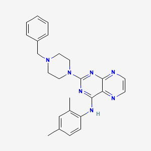 2-(4-benzylpiperazin-1-yl)-N-(2,4-dimethylphenyl)pteridin-4-amine