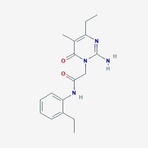 molecular formula C17H22N4O2 B2414588 2-(2-amino-4-ethyl-5-methyl-6-oxopyrimidin-1(6H)-yl)-N-(2-ethylphenyl)acetamide CAS No. 1251604-86-0