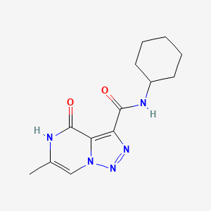 molecular formula C13H17N5O2 B2414589 N-cyclohexyl-6-methyl-4-oxo-4,5-dihydro[1,2,3]triazolo[1,5-a]pyrazine-3-carboxamide CAS No. 1775475-00-7