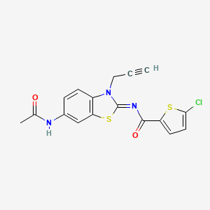 molecular formula C17H12ClN3O2S2 B2414591 (Z)-N-(6-acetamido-3-(prop-2-yn-1-yl)benzo[d]thiazol-2(3H)-ylidene)-5-chlorothiophene-2-carboxamide CAS No. 865182-93-0