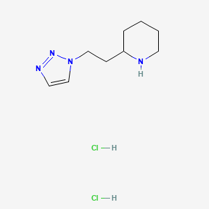 molecular formula C9H18Cl2N4 B2414592 2-(2-(1H-1,2,3-三唑-1-基)乙基)哌啶二盐酸盐 CAS No. 2137773-90-9