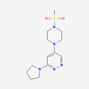molecular formula C13H21N5O2S B2414598 5-(4-(Methylsulfonyl)piperazin-1-yl)-3-(pyrrolidin-1-yl)pyridazine CAS No. 1797812-53-3