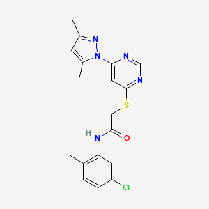 molecular formula C18H18ClN5OS B2414601 N-(5-chloro-2-methylphenyl)-2-((6-(3,5-dimethyl-1H-pyrazol-1-yl)pyrimidin-4-yl)thio)acetamide CAS No. 1251545-45-5