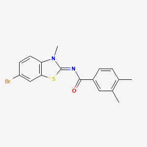 molecular formula C17H15BrN2OS B2414607 N-(6-bromo-3-methyl-1,3-benzothiazol-2-ylidene)-3,4-dimethylbenzamide CAS No. 476283-53-1