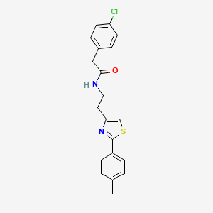 molecular formula C20H19ClN2OS B2414617 2-(4-chlorophenyl)-N-{2-[2-(4-methylphenyl)-1,3-thiazol-4-yl]ethyl}acetamide CAS No. 896614-15-6