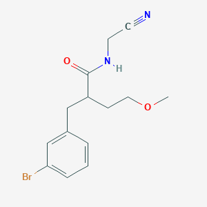 molecular formula C14H17BrN2O2 B2414627 2-[(3-Bromophenyl)methyl]-N-(cyanomethyl)-4-methoxybutanamide CAS No. 1385286-54-3