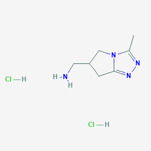 molecular formula C7H14Cl2N4 B2414629 [(3-Methyl-6,7-dihydro-5H-pyrrolo[2,1-c][1,2,4]triazol-6-yl)methyl]amine dihydrochloride CAS No. 2169998-45-0
