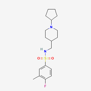 N-((1-cyclopentylpiperidin-4-yl)methyl)-4-fluoro-3-methylbenzenesulfonamide