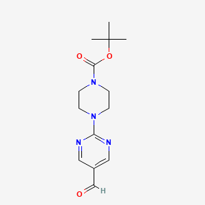 molecular formula C14H20N4O3 B2414635 叔丁基4-(5-甲酰嘧啶-2-基)哌嗪-1-羧酸酯 CAS No. 2287332-33-4