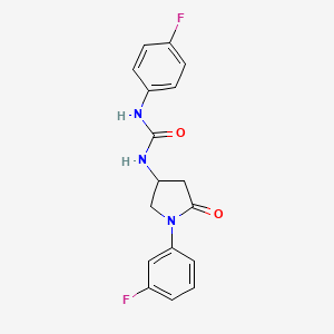 1-(4-Fluorophenyl)-3-[1-(3-fluorophenyl)-5-oxopyrrolidin-3-yl]urea
