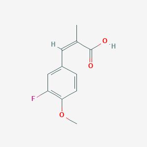 molecular formula C11H11FO3 B2414644 (Z)-3-(3-Fluoro-4-methoxyphenyl)-2-methylprop-2-enoic acid CAS No. 210110-51-3