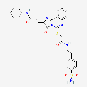 N-cyclohexyl-3-{3-oxo-5-[({[2-(4-sulfamoylphenyl)ethyl]carbamoyl}methyl)sulfanyl]-2H,3H-imidazo[1,2-c]quinazolin-2-yl}propanamide