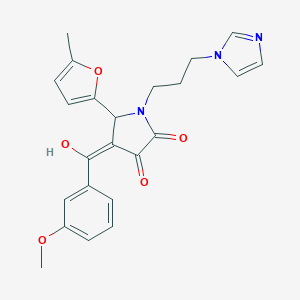 molecular formula C23H23N3O5 B241466 3-hydroxy-1-[3-(1H-imidazol-1-yl)propyl]-4-(3-methoxybenzoyl)-5-(5-methyl-2-furyl)-1,5-dihydro-2H-pyrrol-2-one 