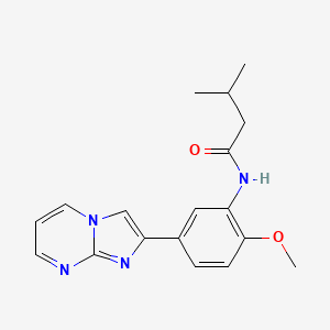 molecular formula C18H20N4O2 B2414661 N-(5-咪唑并[1,2-a]嘧啶-2-基-2-甲氧基苯基)-3-甲基丁酰胺 CAS No. 862810-59-1