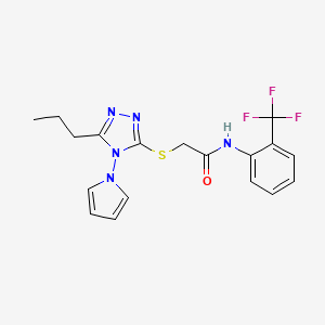 2-[(5-propyl-4-pyrrol-1-yl-1,2,4-triazol-3-yl)sulfanyl]-N-[2-(trifluoromethyl)phenyl]acetamide