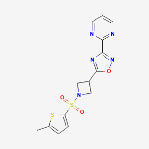 5-(1-((5-Methylthiophen-2-yl)sulfonyl)azetidin-3-yl)-3-(pyrimidin-2-yl)-1,2,4-oxadiazole