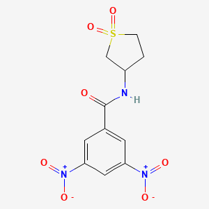 molecular formula C11H11N3O7S B2414673 N-(1,1-dioxidotetrahydrothiophen-3-yl)-3,5-dinitrobenzamide CAS No. 303016-17-3