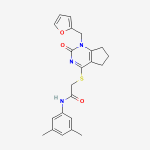 N-(3,5-dimethylphenyl)-2-[[1-(furan-2-ylmethyl)-2-oxo-6,7-dihydro-5H-cyclopenta[d]pyrimidin-4-yl]sulfanyl]acetamide