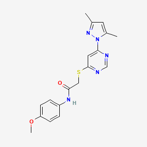 B2414683 2-((6-(3,5-dimethyl-1H-pyrazol-1-yl)pyrimidin-4-yl)thio)-N-(4-methoxyphenyl)acetamide CAS No. 1251604-35-9