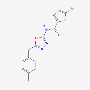 molecular formula C15H12BrN3O2S B2414689 5-bromo-N-(5-(4-methylbenzyl)-1,3,4-oxadiazol-2-yl)thiophene-2-carboxamide CAS No. 1170935-55-3
