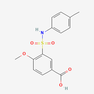 molecular formula C15H15NO5S B2414700 4-甲氧基-3-[(4-甲苯基)磺酰胺]苯甲酸 CAS No. 431883-78-2