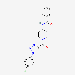 N-(1-(1-(4-chlorophenyl)-1H-1,2,3-triazole-4-carbonyl)piperidin-4-yl)-2-fluorobenzamide
