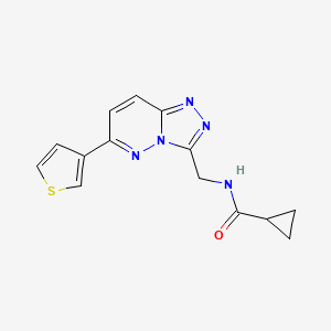 molecular formula C14H13N5OS B2414717 N-((6-(thiophen-3-yl)-[1,2,4]triazolo[4,3-b]pyridazin-3-yl)methyl)cyclopropanecarboxamide CAS No. 1903278-78-3