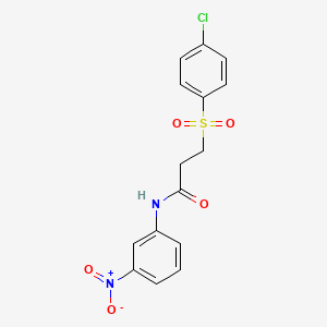 3-(4-chlorophenyl)sulfonyl-N-(3-nitrophenyl)propanamide