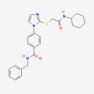 N-benzyl-4-(2-((2-(cyclohexylamino)-2-oxoethyl)thio)-1H-imidazol-1-yl)benzamide