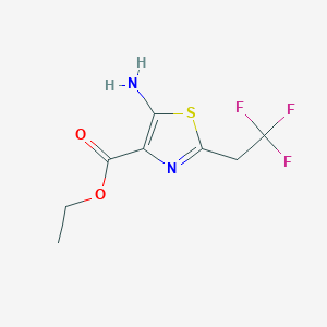 molecular formula C8H9F3N2O2S B2414723 5-氨基-2-(2,2,2-三氟乙基)-1,3-噻唑-4-羧酸乙酯 CAS No. 2172559-34-9