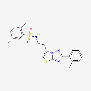 2,5-dimethyl-N-(2-(2-(o-tolyl)thiazolo[3,2-b][1,2,4]triazol-6-yl)ethyl)benzenesulfonamide