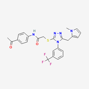 N-(4-acetylphenyl)-2-((5-((1-methyl-1H-pyrrol-2-yl)methyl)-4-(3-(trifluoromethyl)phenyl)-4H-1,2,4-triazol-3-yl)thio)acetamide