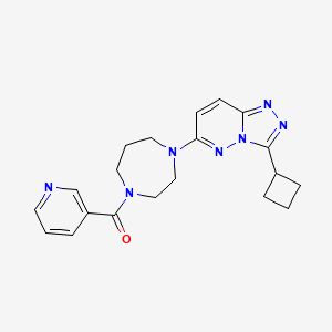 molecular formula C20H23N7O B2414733 [4-(3-Cyclobutyl-[1,2,4]triazolo[4,3-b]pyridazin-6-yl)-1,4-diazepan-1-yl]-pyridin-3-ylmethanone CAS No. 2379975-23-0