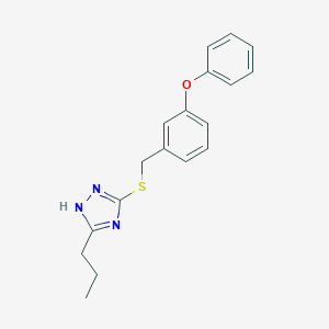 molecular formula C18H19N3OS B241474 5-((3-phenoxybenzyl)thio)-3-propyl-1H-1,2,4-triazole 