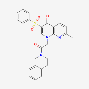 1-(2-(3,4-dihydroisoquinolin-2(1H)-yl)-2-oxoethyl)-7-methyl-3-(phenylsulfonyl)-1,8-naphthyridin-4(1H)-one