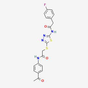 N-(4-acetylphenyl)-2-((5-(2-(4-fluorophenyl)acetamido)-1,3,4-thiadiazol-2-yl)thio)acetamide