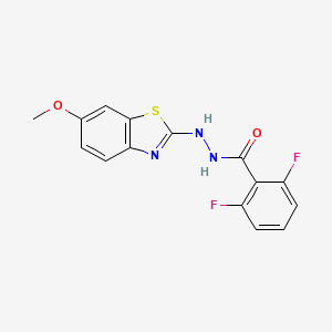 molecular formula C15H11F2N3O2S B2414753 2,6-difluoro-N'-(6-methoxy-1,3-benzothiazol-2-yl)benzohydrazide CAS No. 851979-91-4