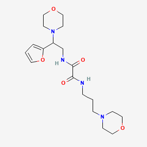 molecular formula C19H30N4O5 B2414754 N1-(2-(furan-2-yl)-2-morpholinoethyl)-N2-(3-morpholinopropyl)oxalamide CAS No. 877630-88-1
