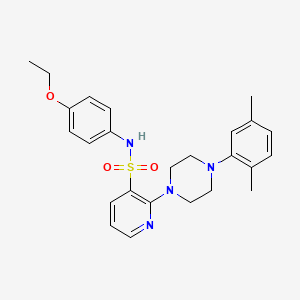 molecular formula C25H30N4O3S B2414775 2-[4-(2,5-二甲基苯基)哌嗪-1-基]-N-(4-乙氧基苯基)吡啶-3-磺酰胺 CAS No. 1291845-83-4