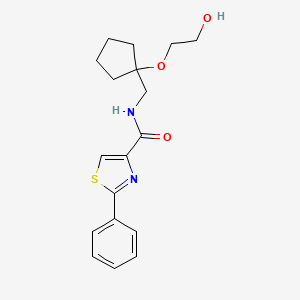 N-((1-(2-hydroxyethoxy)cyclopentyl)methyl)-2-phenylthiazole-4-carboxamide