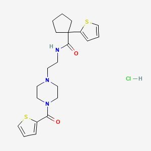 1-(thiophen-2-yl)-N-(2-(4-(thiophene-2-carbonyl)piperazin-1-yl)ethyl)cyclopentanecarboxamide hydrochloride