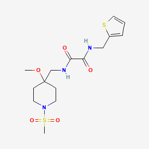 molecular formula C15H23N3O5S2 B2414788 N'-[(1-methanesulfonyl-4-methoxypiperidin-4-yl)methyl]-N-[(thiophen-2-yl)methyl]ethanediamide CAS No. 2415466-14-5